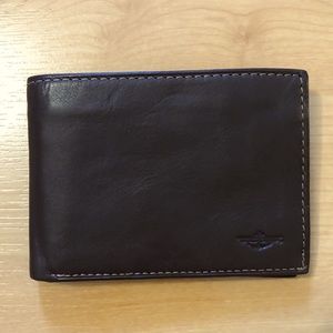 Dockers Mens Brown Leather Bifold Wallet, NWOT